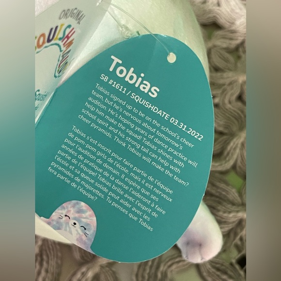 NWT Tobias the Tie Dye Seal Squishmallows 8" - Picture 8 of 8